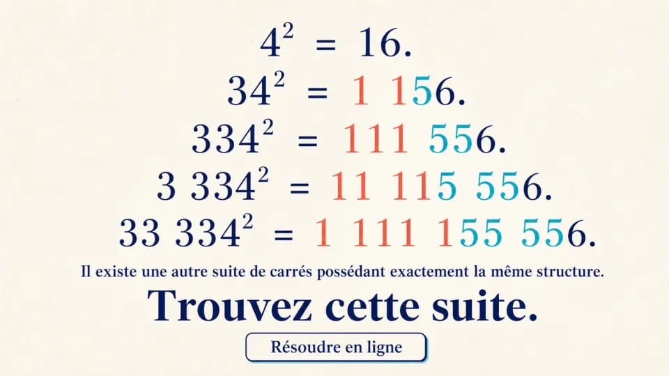 ♦ Carrés à répétition